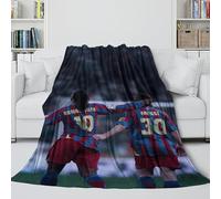 REIPOL Messi Manta Franela - Fútbol Manta Cálida Suave para Brindar Calor Y Felicidad En Una Noche Fría - Niños Jóvenes Adultos - Cumpleaños Navidad Boda Idea Regalo(150x200cm)