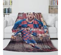 REIPOL Messi Manta Llamativo - Fútbol Manta Cálida Suave Que Aporta Comodidad Y Felicidad En Todas Las Estaciones - Sofá Cama Oficina Viaje Acampada Decoración(100x130cm)
