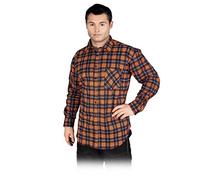 Reis - Camisa de franela para coche, talla L, color azul oscuro y naranja