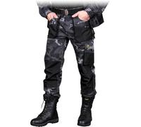 REIS FORECO-T MOB50 Pantalón de Trabajo para Hombre, Protector, Anticorte, Cargo, 80% Poliéster 20% Algodón, Camuflaje Negro, Talla 50