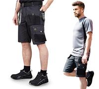 REIS FORECO-TS BJS - Pantalones Cortos de Trabajo para Hombre, Pantalones Cortos de Seguridad, Pantalones Cortos de jardín, Gris, Negro, Gris Claro, Talla: 3XL