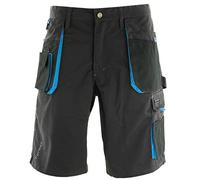 REIS Pantalón Corto para Hombre, 270g/m², 65% poliéster 35% algodón, Negro-Azul, Talla: S