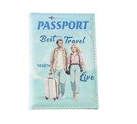 Reise-Pass-Halter,Reisepass Etui Reise - Paar Accessoires Kreditkartenfach Bordkarten Etui für Damen Geldbörse Reisen Ausland Kinder Urlaub, azul, Zwei Personen, Ver descripción
