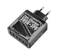 Reiseadapter - Europäischer Reise Adapter Mit USB Ladegerät | Mehrfachsteckdose 6 Ports 30W Ladestation für Zubehöre