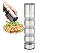 Reisegewürzbehälter - Camping Gewürz Kit Pfeffermühle | 4-in-1 Salz und Pfeffer Streuer zum Grillen - Küchenauto RV Draußen Picknick, Kompakte Gewürzdose Tragbare Gewürzmühle Outdoor Set