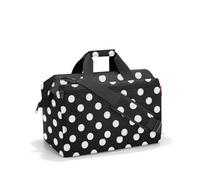 reisenthel allrounder L pocket - Bolso versátil para viajes, trabajo y ocio, con una práctica función para engancharlo a un carrito, en negro, Couleur:dots white