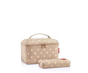 reisenthel beautycase Set - Nuestra Caja de Regalo compuesta de un Estuche de Belleza y un Estuche Rectangular para los días Festivos, Café De Lunares Metalizados, Taille Unique