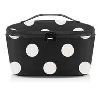 reisenthel coolerbag S pocket - Bolsa térmica para transportar comida, hecha de botellas PET recicladas, para llevar la comida al trabajo o al colegio, en negro, Couleur:dots white