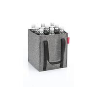 reisenthel bottlebag twist silver - 9 compartimentos, fácil reciclaje de botellas, correas de transporte, Couleur:twist silver