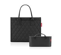 reisenthel Bundle Daily Shopper + Organizador - Bolsa funcional con combinación organizadora: acabar con el caos de bolsillo - con prácticos compartimentos y asas de transporte., Rhombus Black + Black