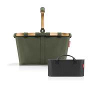 reisenthel Carrybag Forest Gold + Organizer Black - Organizador de Bolsillo Funcional: para aún más Orden en tu Cesta de la Compra reisenthel
