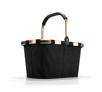 reisenthel Carrybag Frame Light Gold / Black - Cesta de la compra estable con mucho espacio de almacenamiento y práctico bolsillo interior, diseño elegante e impermeable