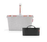 reisenthel Carrybag Frame Twist Sky Rose + Organizer Black - Organizador de Bolsillo Funcional: para aún más Orden en tu Cesta de la Compra reisenthel