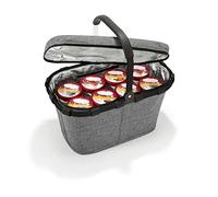 reisenthel carrybag iso twist silver - Cesta de la compra robusta con función de refrigeración - Diseño elegante e hidrófugo con tapa con cierre