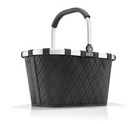 reisenthel carrybag rhombus black- Cesta de la compra robusta con mucho espacio de almacenamiento y práctico bolsillo interior - Diseño elegante e impermeable