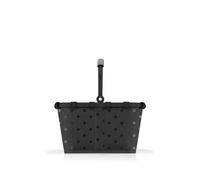 reisenthel Carrybag XS Glossy Dots Black - Cesta pequeña y estable en formato XS pequeña variante del icono de la compra, práctico bolsillo interior, diseño elegante e impermeable
