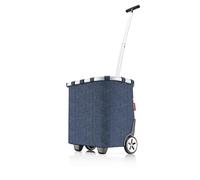 reisenthel carrycruiser Herringbone Dark Blue - Carro de la Compra de Dos Ruedas portátil con Correa Ajustable para Hombro, Estructura Estable de Aluminio, Material Resistente al Agua