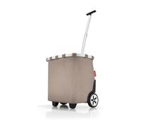 reisenthel Carrycruiser Herringbone Moca - Carro de la compra portátil con marco de aluminio resistente, correa para el hombro y bolsillo interior de malla extraíble, material impermeable
