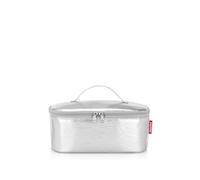 reisenthel Coolerbag M Pocket Silver Crackle - Bolsa isotérmica con parte superior de botellas de PET recicladas, ideal para el almuerzo de viaje