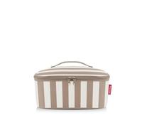 reisenthel Coolerbag M Pocket Summer Stripes Coffee - Bolsa isotérmica con parte superior de botellas de PET recicladas, ideal para el almuerzo de viaje