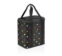 reisenthel coolerbag XL - Bolsa térmica para transportar comida, hecha de botellas PET recicladas, para irte de picnic o de compras, en negro, Couleur:dots