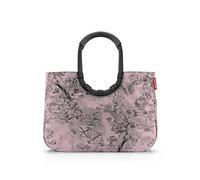 reisenthel Loopshopper L - Bolsa resistente con prácticos compartimentos de botellas de PET recicladas - Diseño encantador e impermeable dorado, Jacquard Rose, large