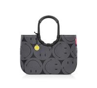 reisenthel Loopshopper L - Bolsa resistente con prácticos compartimentos de botellas de PET recicladas - Diseño encantador e impermeable dorado, Smiley Grey, large