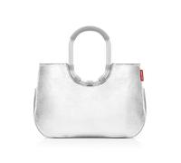 reisenthel Loopshopper L - Bolsa resistente con prácticos compartimentos de botellas de PET recicladas - Diseño encantador e impermeable dorado, Silver Crackle, large, Casual