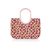 reisenthel Loopshopper L - Bolsa resistente con prácticos compartimentos de botellas de PET recicladas - Diseño encantador e impermeable dorado, Smiley Leo Blush, L