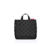 reisenthel Neceser práctico con Ganchos, Material Impermeable, Glossy Dots Black, 23 x 20 10 cm (23 55 entfaltet), Bolsa de baño, diseño de Lunares, Color Negro