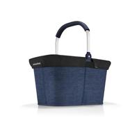 Reisenthel Set carrybag azul marino con cubierta negra, cesta de la compra estable con práctico bolsillo interior, diseño elegante e impermeable