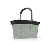 Reisenthel Set carrybag frame twist sage con cubierta negra, cesta de la compra estable con práctico bolsillo interior, diseño elegante e impermeable