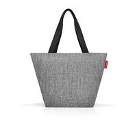 reisenthel shopper M - Bolsa para irte de picnics e irte de compras, con cremallera, base robusta y con un diseño repelente al agua, en plata Twist silver