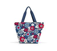 reisenthel shopper M florist indigo - Amplia bolsa de la compra y elegante bolso de mano en uno - Hecho de material repelente al agua