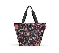 reisenthel shopper M paisley black - una bolsa de compras y un bolso de mano todo en 1 - hecho con tela repelente al agua