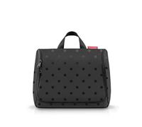 reisenthel toiletbag XL Práctico Neceser con Gancho, Material Impermeable, Glossy Dots Black, 28 cm, Bolsa de baño XL con Lunares Brillantes Negro