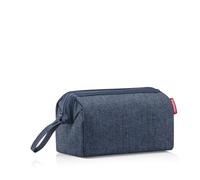 reisenthel travelcosmetic florist indigo - Robusto y práctico neceser de viaje, correa de mano, material hidrófugo, Couleur:herringbone dark blue