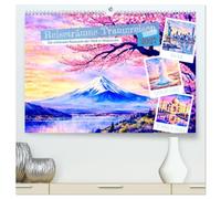 Reiseträume Traumreisen. Die schönsten Reiseziele der Welt in Watercolor (hochwertiger Premium Wandkalender 2027 DIN A2 quer), Kunstdruck in ... auf der Welt zum Dahinträumen