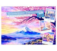 Reiseträume Traumreisen. Die schönsten Reiseziele der Welt in Watercolor (Wandkalender 2027 DIN A2 quer), CALVENDO Monatskalender: Sehnsuchts-Reiseziele auf der Welt zum Dahinträumen