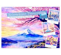 Reiseträume Traumreisen. Die schönsten Reiseziele der Welt in Watercolor (Wandkalender 2027 DIN A4 quer), CALVENDO Monatskalender: Sehnsuchts-Reiseziele auf der Welt zum Dahinträumen