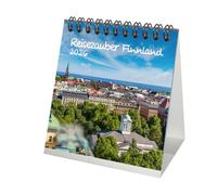 Reisezauber Finlandia Calendario de mesa de 10 cm x 10 cm para 2026, ciudad de Helsinki, viajes, país, vacaciones, contenido: 1 calendario, 1 colgante de Navidad, 1 colgante de felicitación (3 piezas