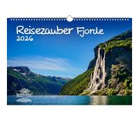 Reisezauber Fjorde Calendario DIN A3 para 2026 Arroyo Río Árboles Bosque Naturaleza Seelenzauber