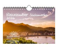 Reisezauber Südamerica Calendario DIN A5 para vacaciones 2026, viaje país - Contenido: 1 calendario, 1 colgante de Navidad, 1 colgante de felicitación (total 3 piezas)