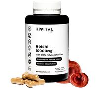 Reishi puro 10000 mg. 180 cápsulas veganas para 6 meses de tratamiento. Con 50% Polisacáridos, 10% Betaglucanos y 2% Triterpenos. Extracto 20:1 de Reishi japonés (Ganoderma Lucidum). De HIVITAL