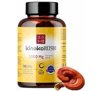 Reishi Puro Cápsulas 1500 mg Ganoderma Lucidum Rojo Extracto Concentrado 20:1 con 50% Polisacáridos Beta Glucanos 90 Cápsulas Veganas. KinokoReishi