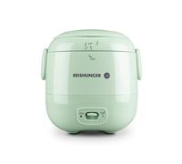 REISHUNGER Mini arrocera, verde salvia | 0,3 l - 1-2 raciones | revestimiento cerámico - olla premium | tamaño compacto para hogares pequeños y para llevar de viaje