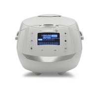 REISHUNGER Olla Arrocera Eléctrica y Vaporera - 1,5 L - Gris | hasta 8 personas - Temporizador y recipiente interior Premium - Olla multifunción, 12 programas, tecnología de 7 fases