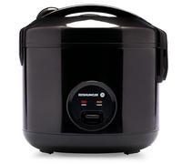 REISHUNGER Olla arrocera y vaporera con revestimiento cerámico, negra, 1,8L - hasta 10 raciones - Preparación rápida sin quemarse