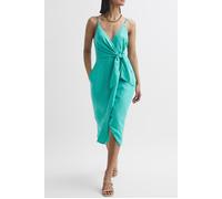 Reiss Esme Linen Midi Dress Aqua Talla: 8 | Vestidos Midi Outlet | Mujer | Blanco