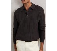 Reiss Ls Half Button Cable Jumper Chocolate Brown Talla: XL | Jerséis Outlet | Hombre | Marrón